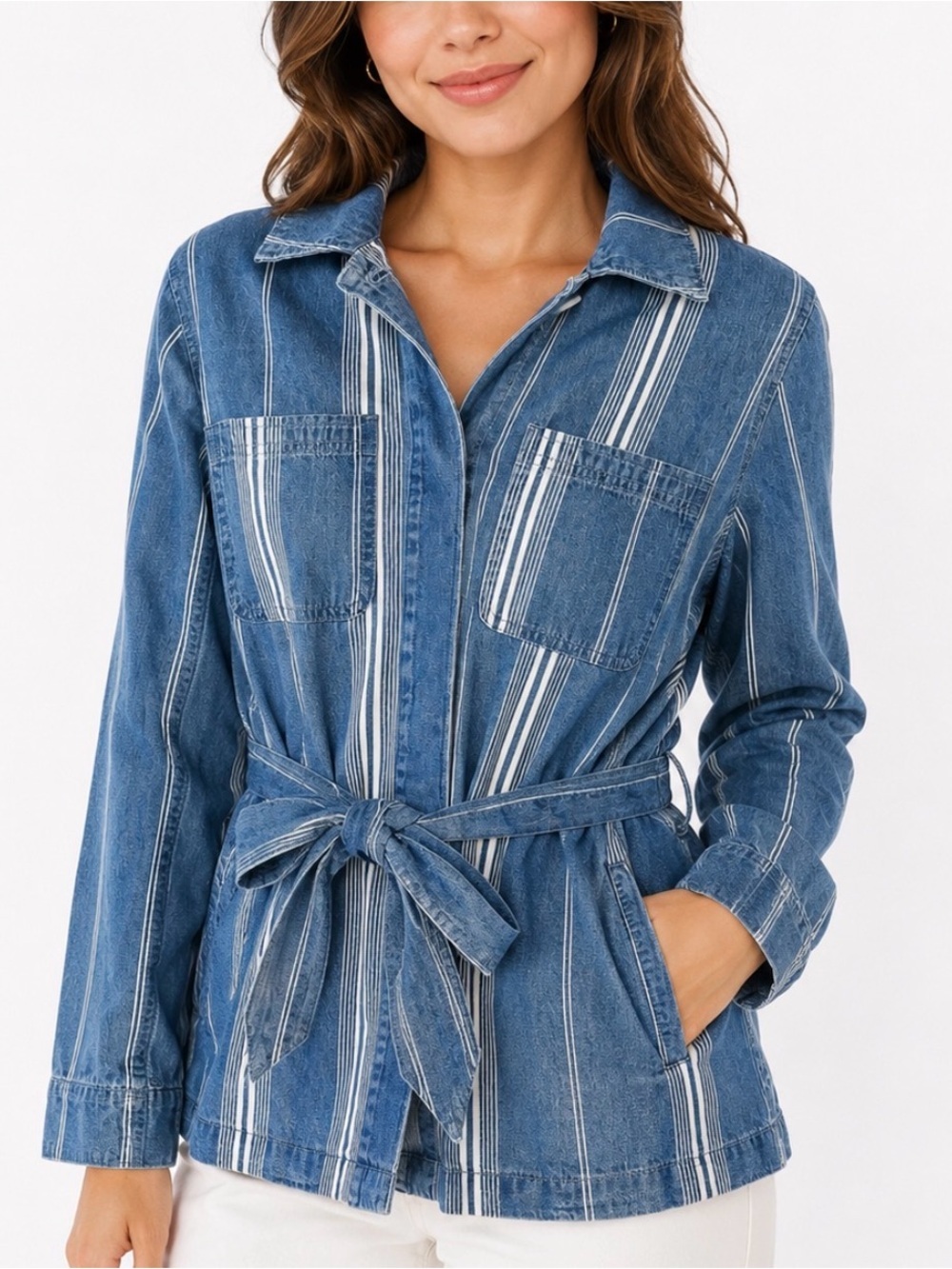J. Crew NWT Belted Denim Jacket Small